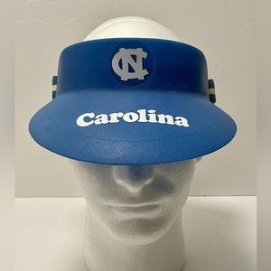 VINTAGE UNC Tarheels 1975 North Carolina Blue Visor Cap Huffer Plastic VERY RARE